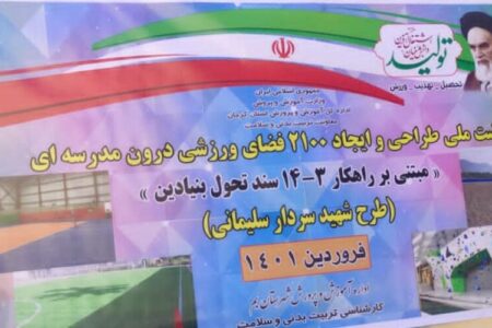 سه فضای ورزشی دانش آموزی در قالب طرح شهید سلیمانی در بم افتتاح و کلنگ زنی شد