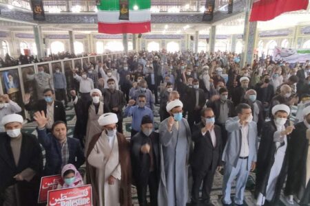 راهپیمایی روز جهانی قدس با شکوه در بافت برگزار شد