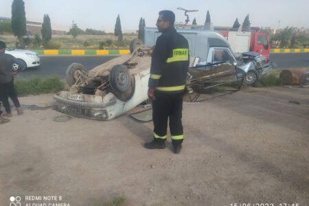 دو مجروح در تصادف شهر کرمان