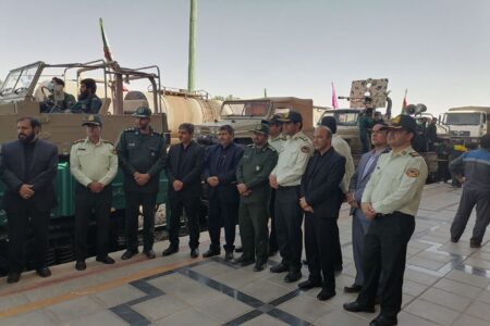حرکت نمادین قطار تجهیزات نظامی به جبهه ازشهرستان زرند