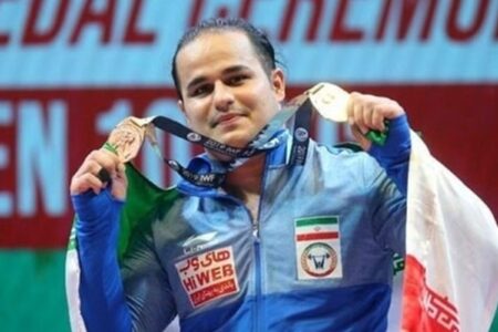 مدال نقره برای وزنه بردار ایران در دسته ۱۰۲ کیلوگرم