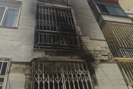 ساختمان هلال احمر استان کرمان دچار حریق شد