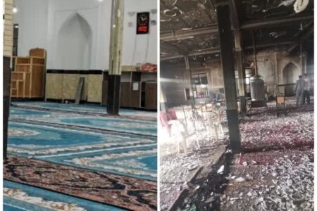 بهسازی یک مسجد توسط نوجوانان فریب خورده اغتشاشات اخیر در شهربابک