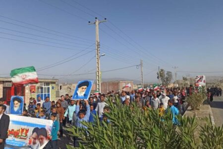حضور گسترده مردم روستاهای منوجان در راهپیمایی ۲۲ بهمن