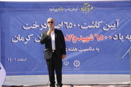 کاشت ۶۵۰۰ اصله درخت به یاد شهدای استان کرمان