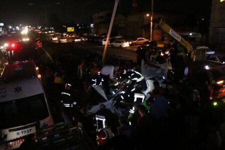مجروحیت ۹ نفر در حادثه برخورد سه خودرو در کرمان
