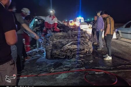 تصادف در محور کرمان-چترود ۶ کشته بر جا گذاشت+تصاویر