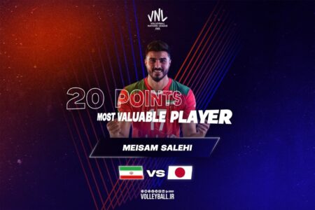 لیگ ملت های والیبال| صالحی امتیازآورترین بازیکن دیدار ایران با ژاپن