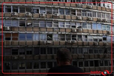 وضعیت یک واحد مسکونی در تل‌آویو پس از حمله پهپادی انصار‌الله یمن
