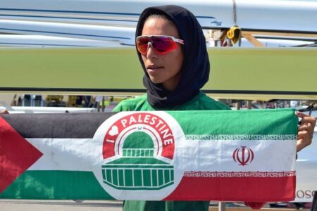 المپیک ۲۰۲۴ پاریس / قایقران بانوی ایرانی مدافع مردم فلسطین شد